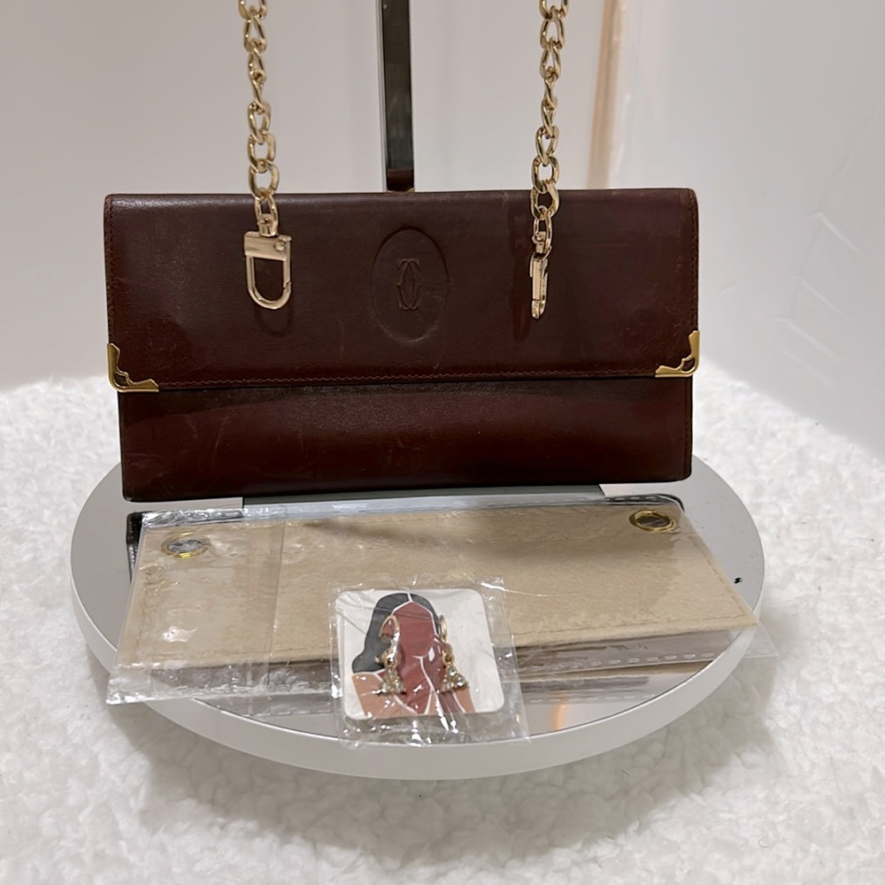 Cartier Continental Long Card / Checkbook & Coin Wallet Vintage EUC